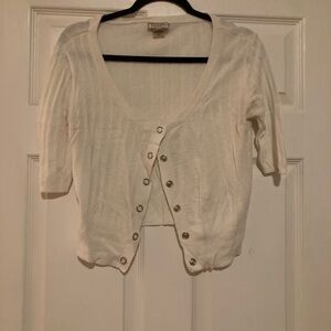White Button-Up Cardigan